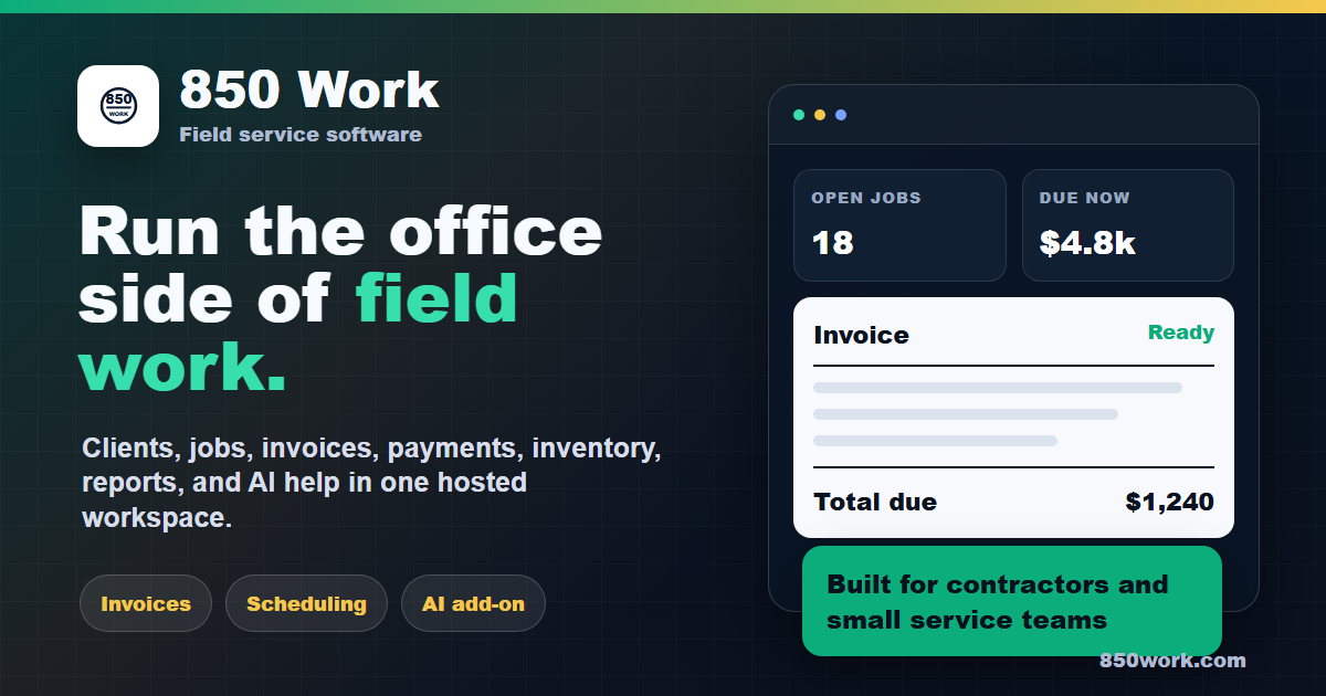 850 Work field service software preview